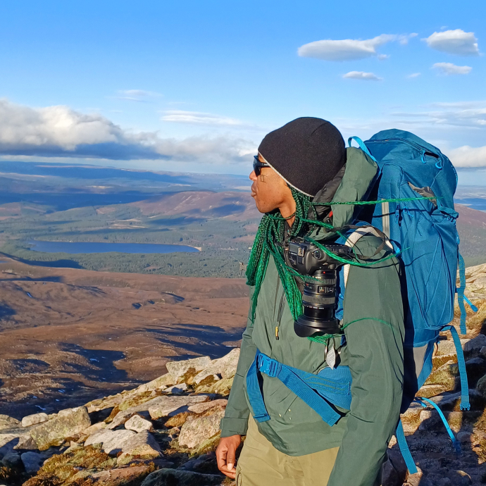 A photo of Korrah looking over beautiful Welsh scenery 