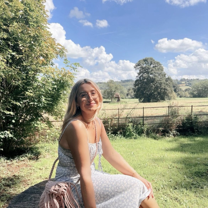 emily morgan posing outside