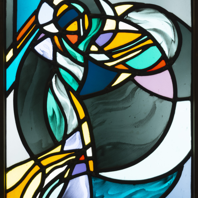 An exampled of one of the colourful stained glass images