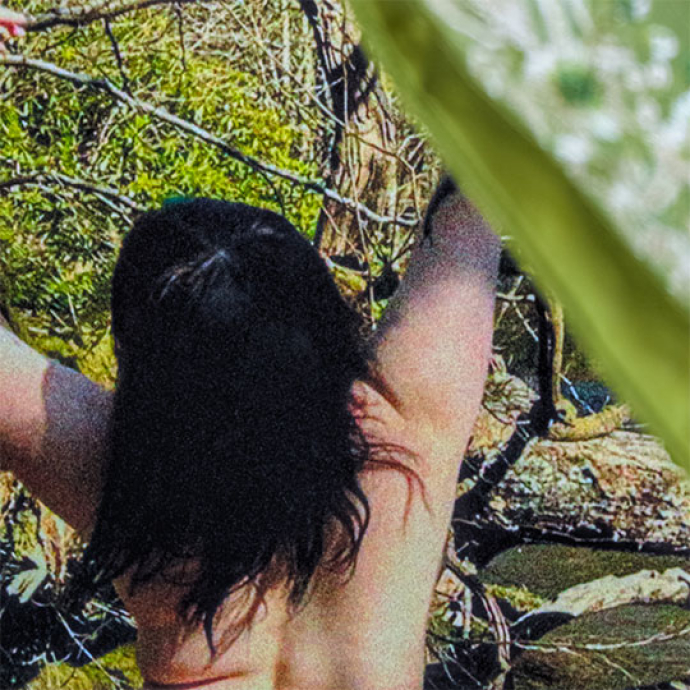 an image of a females back in nature