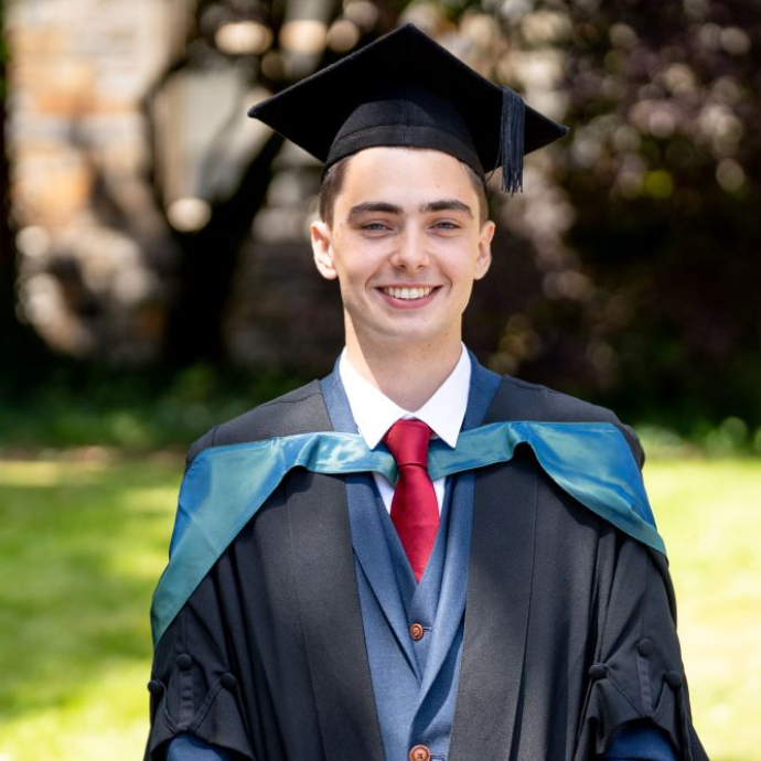 Gabriel Turnell at his UWTSD graduation ceremony