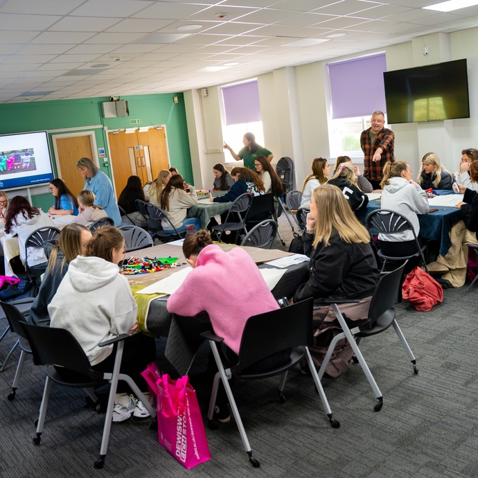 an image of a classroom full of students
