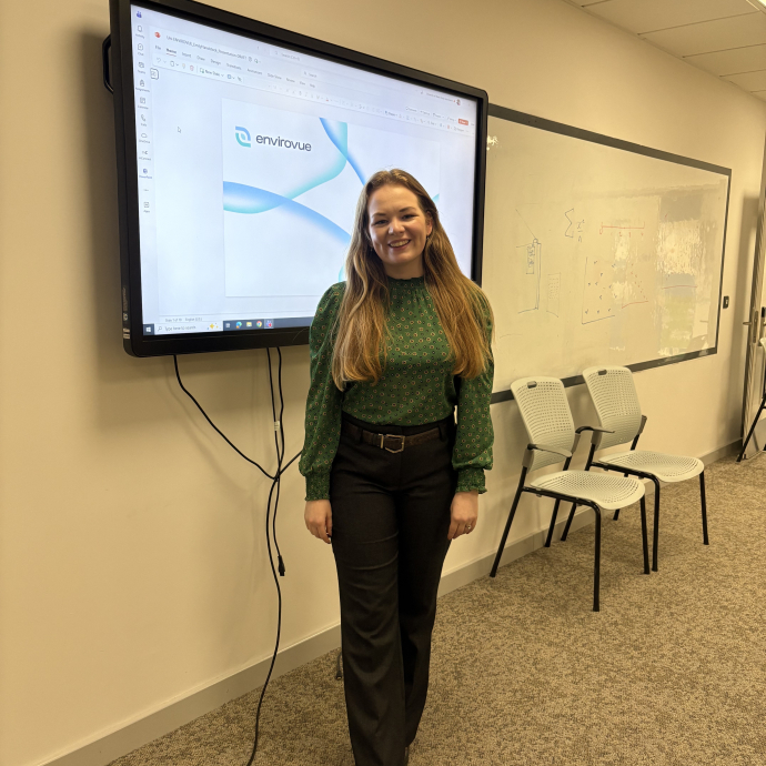 Emily Handstock from Envirovue in  a lecture room 