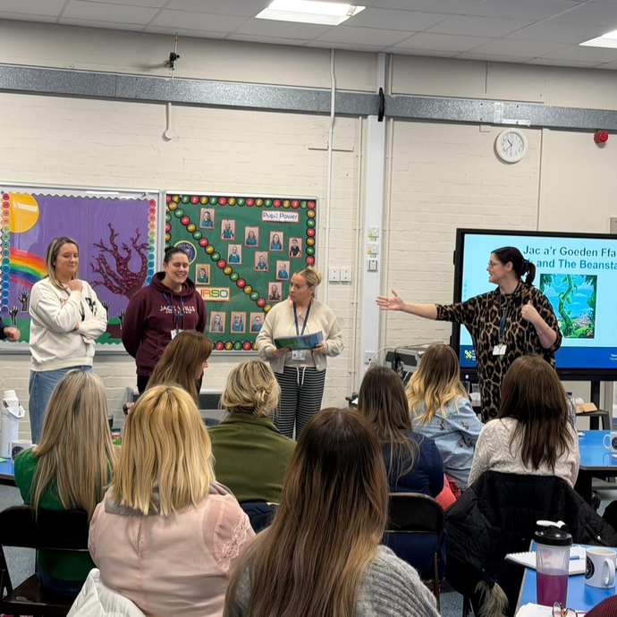 Natasha Young providing training session for teachers