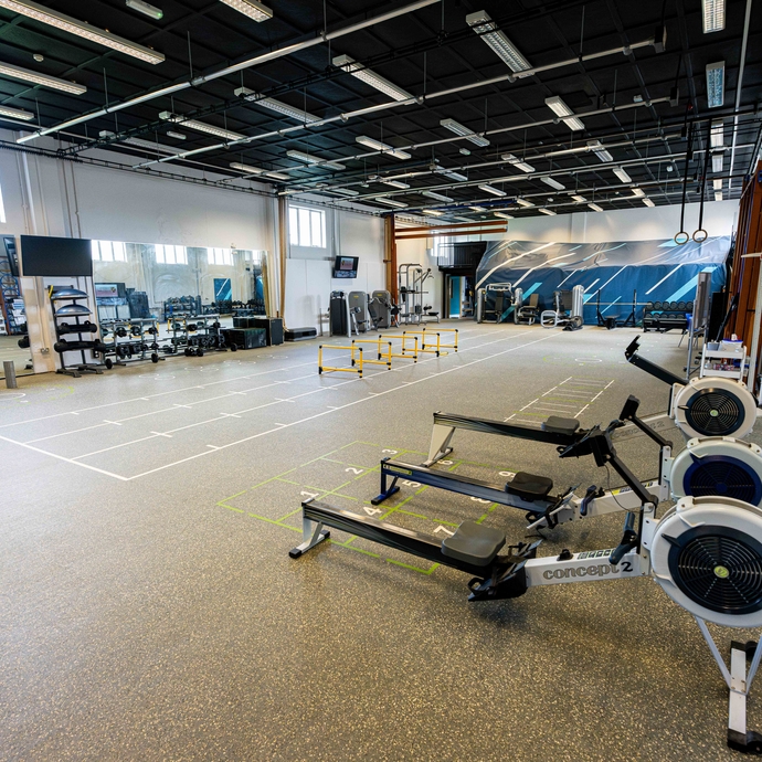 gym studio in a hall with equipment 