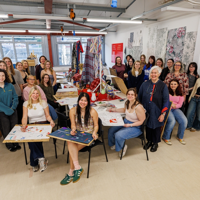 Surface Patter and Textiles students work with Julia Griffiths Jones at UWTSD Swansea College of Art