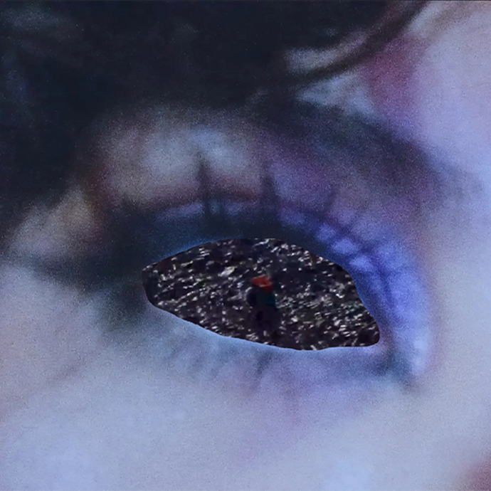 A eye that has been edited to look like the galaxy  